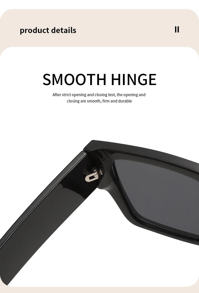 1 pair of square small frame printed fashion women's sunglasses sunglasses outdoor model posing glasses
