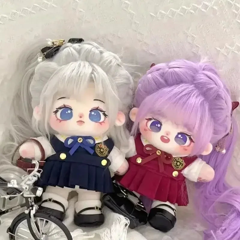 20cm Cute Purple Hair Cotton Doll DIY Dress Up Cosplay Kawaii Idol Stuffed Customization Figure Plushie Toys Halloween Gift