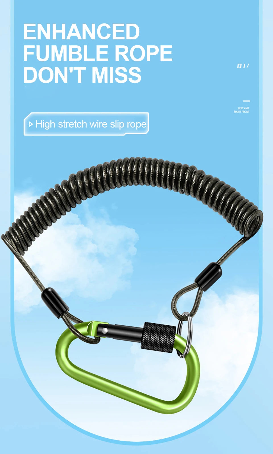 Durable Anti-Lost Lanyard 1/1.2/1.5/2.0m Telescopic Elastic Retention Rope Safety Spring Lanyard Rope Key Ring Chain Accessories