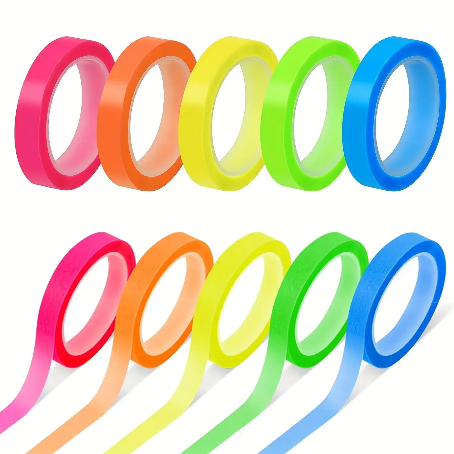 5 Roll 5 Colors Stickers Transparent Fluorescent Index Tabs Flags 5m Sticky Note Stationery Children Gift School Office Supplies