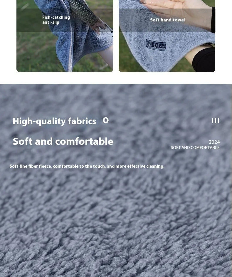 Ultra soft and fast drying fishing towel, ultra-fine fiber towel, cleaning towel for outdoor fishing, scrubbing fishing rod