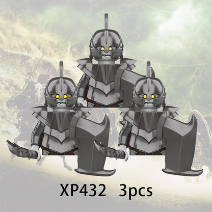 3pcs Lord Rings Elves Orcs Army Dwarf Rohan Mini Action Toy Figures Building Blocks Assembly Toys for Kids Birthday Gift