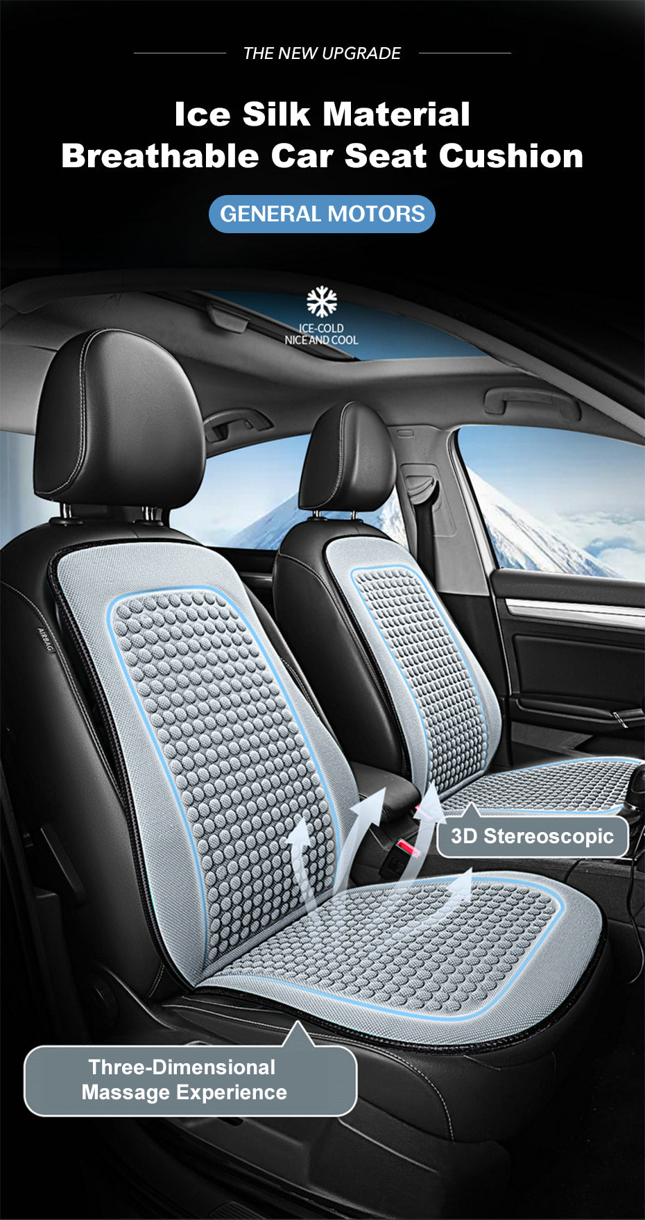 Summer Cooling Seat Cushion Breathable Car Seat Covers Bump Massage Automobiles Seat Cover Universal Seat Protector Pad