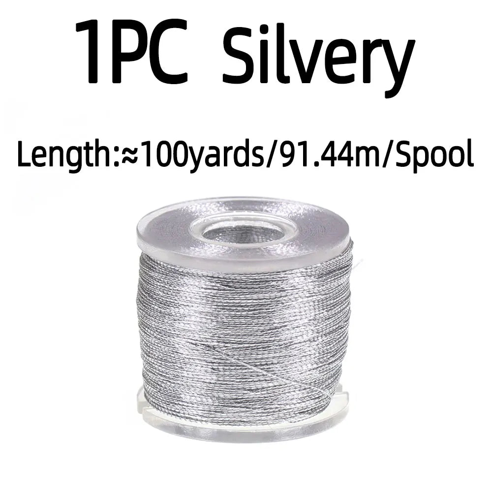100 Yards/Spool Fishing Rod Building Metallic Thread Nylon Fibers Guide Ring Fix Line Jig Hook Tying Rod Repairing Line