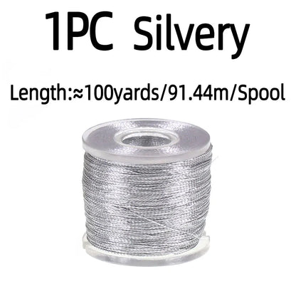 100 Yards/Spool Fishing Rod Building Metallic Thread Nylon Fibers Guide Ring Fix Line Jig Hook Tying Rod Repairing Line