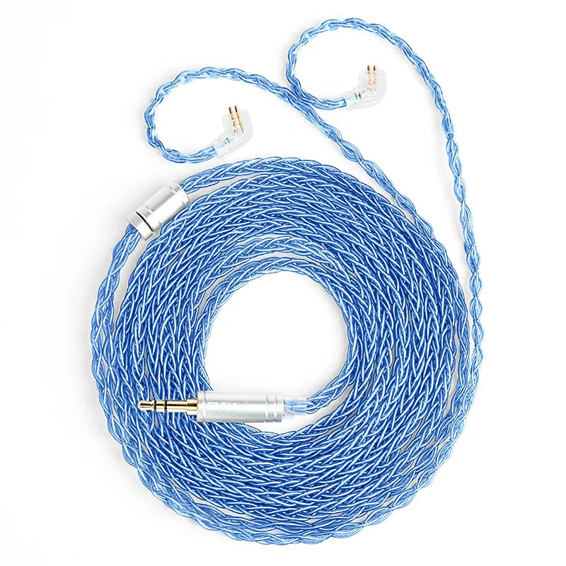 KBEAR ST12plus Earphone Cable 2m 8 Core 4N OFC Silver-plated Upgraded Cable 3.5/4.4mm MMCX/0.78mm 2Pin for CCZ KB03 KS1