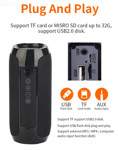 Portable Wireless Bluetooth Speaker Blutooth Music Sound Box For Caixa De Som Blootooth Subwoofer Radio FM Handfree Bass System