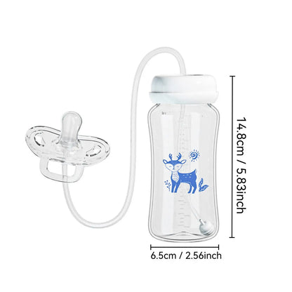 3-in-1 Hands-Free 300ML Wide-neck Baby Bottle,Milk Storage Bottle,Pacifier,Multi-Function Anti-Drop Gravity Ball Feeding Bottle