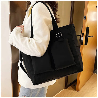 Waterproof nylon bag, large capacity, lightweight, multi-functional women's bag, one-shoulder crossbody bag, student class tutor