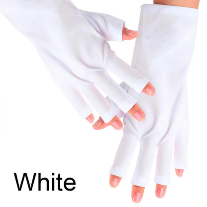 Anti UV Gloves Gel Professional Protection Gloves For ManicuresProtect Hands Nail Art Stretchy Fingerless Glove For Home Outdoor