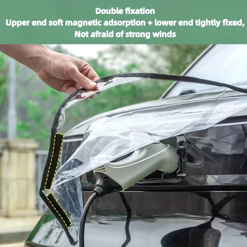 Waterproof Dustproof EV Charging Port Cover, Universal Fit for All Tesla/Nissan/Ford EV & PHEV, Anti-Snow Rain Ice Protection