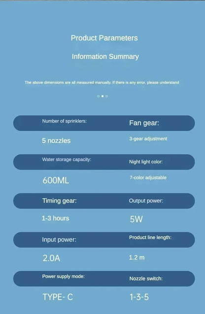 Lenovo 5 Holes Air Conditioner Fan USB Air Cooler Humidifier Water Portable Mist Spray LED Night Light Desktop Cooling Fan 2026