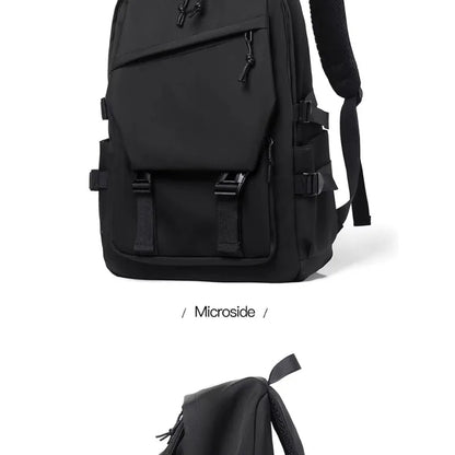 One 15 Inch Polyester Waterproof Solid Color Simple Men's Backpack Fashion Couple Student Computer Backpack