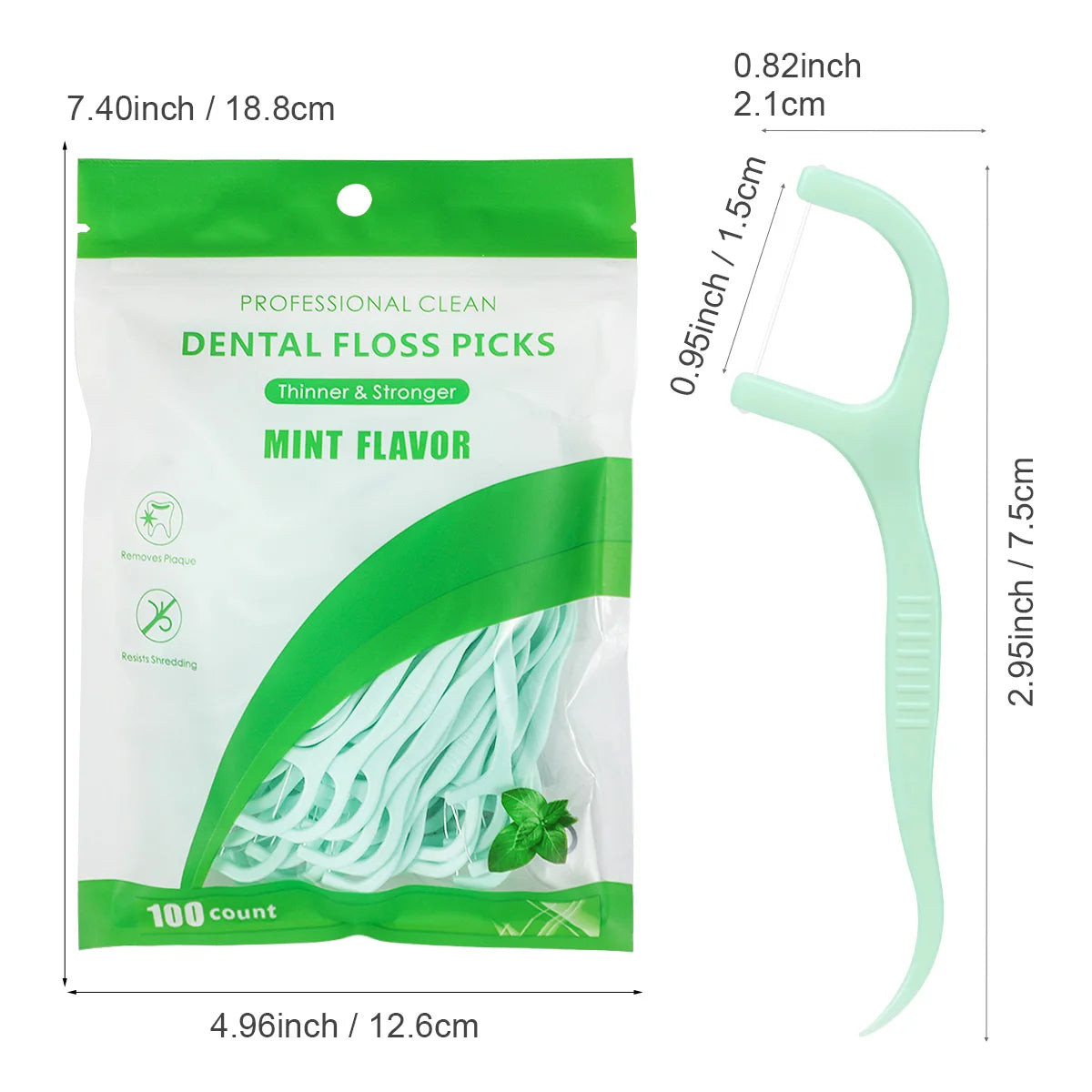 50/100/150/300/600pcs - Refreshing Mint Floss Stick - Clean and Cleanse Between Teeth with One Piece