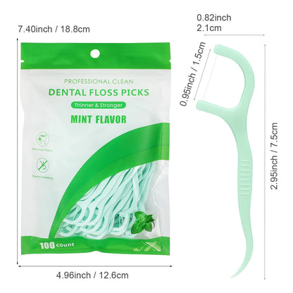 50/100/150/300/600pcs - Refreshing Mint Floss Stick - Clean and Cleanse Between Teeth with One Piece