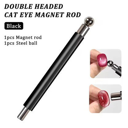 LINMANDA 3 In 1 Dual Headed Cat Eye Nail Art Magnetic Stick Multifunctional Nail Art Magnet Design Tool Suitable for Home DIY