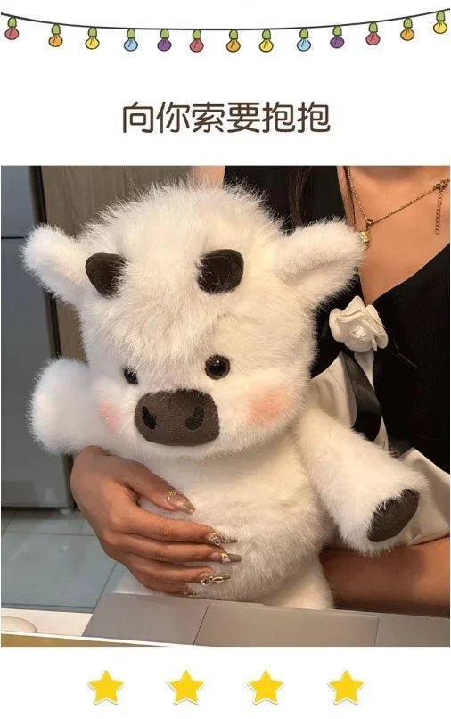 Cute Highland Cow Plush Doll 45-60cm Soft Stuffed Animal Running Calf Toy Companion Pillow Holiday Gift Home Decoration Ornament