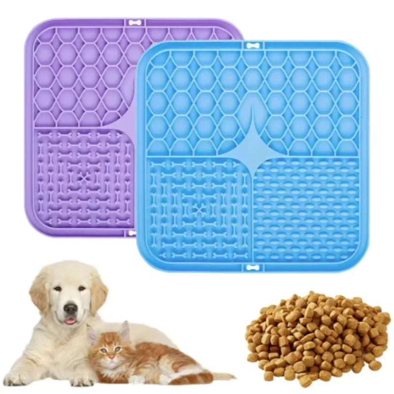 Pet Lick Silicone Mat for Dogs Pet Slow Food Plate Dog Bathing Distraction Silicone Dog Sucker Food Training Dog Feeder Supplies