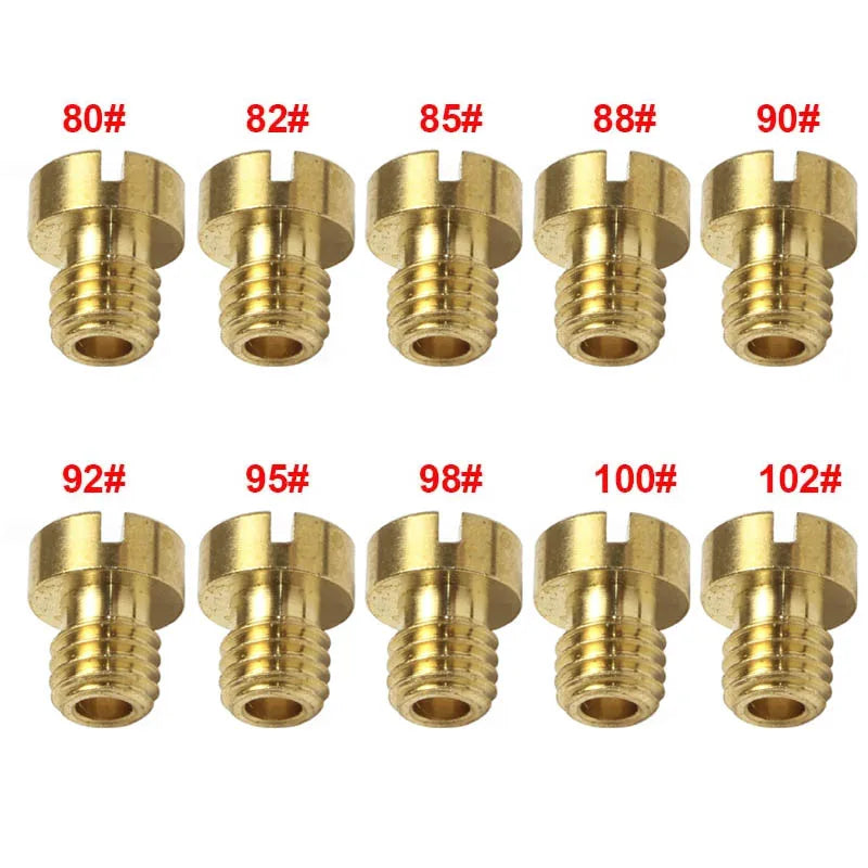 10/5pcs Carburetor Main Jet 5mm M5 Thread 5x0.75 for Dellorto SHA PHBG NC PHVA AD/DS Racing Carb JNC Injector Nozzle Size