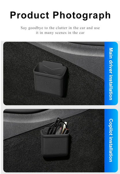 Silicone Car Storage Box For Tesla Model 3 Y S X 2017-2022 2023 Hidden Organizer Tray Bag Box Phone Coin Holder Auto Accessories