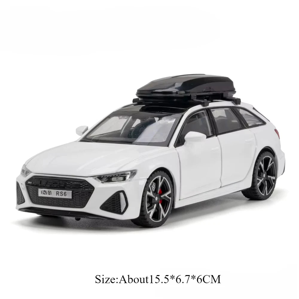 1:32 RS6 RS7 Alloy Miniature Models Diecast Car Toys 6 Doors Opened Sound Light Pull Back Metal Vehices Children's Holiday Gifts