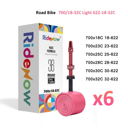 RideNow Metal Nozzle Tpu Inner Tube External Thread Tube 700x18-32c Road Bike 36g Inner Tire All Road Bike Tyre Accessories