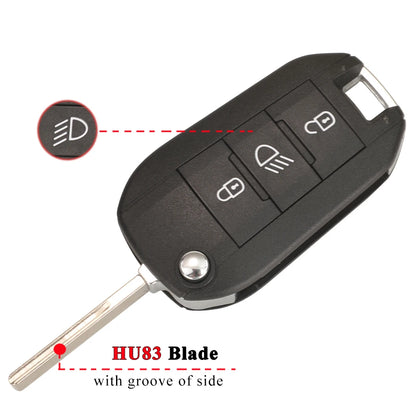 jingyuqin 433.92Mhz ID46-pcf7941 Car Remote Key 2/3 Buttons Fob For Peugeot 508 208 2008 301 308 5008 Citroen C-Elysee C4-Cactus
