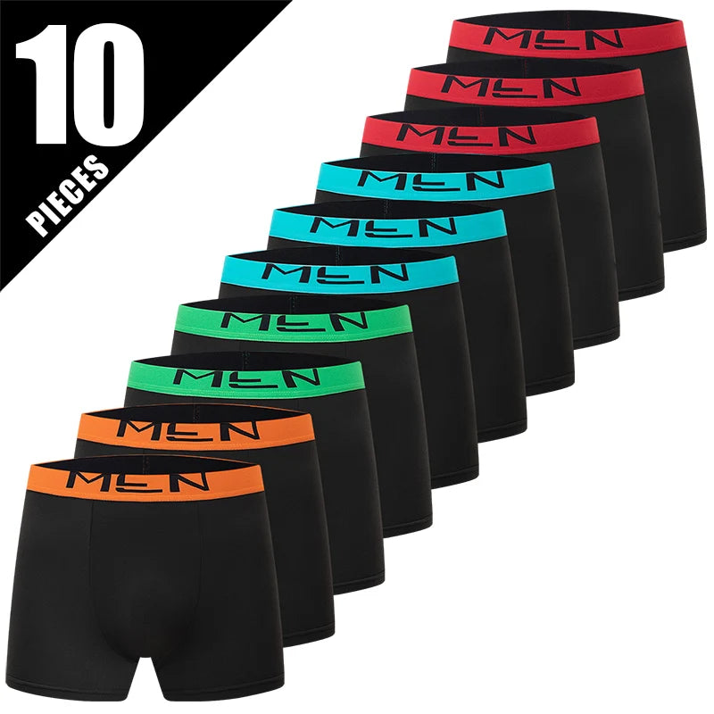 5 /10 Pack Men's Black Gold Printed Boxer Underwear Comfortable And Versatile Plus Size Sexy Young Men's Leisure Sports Beach sh
