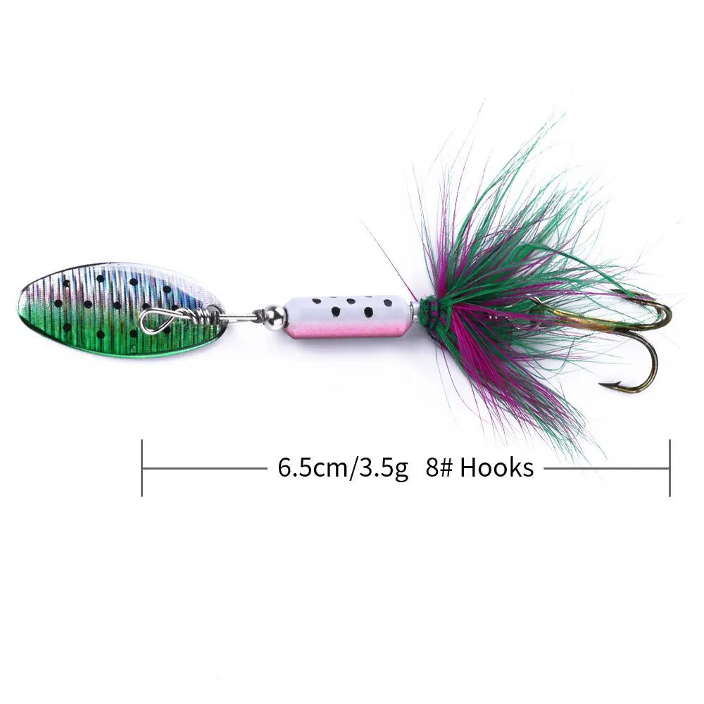 1PC 3.5g Metal VIB Lures Feather Sequins Wobbler Vibrations Spoon Fishing Bait Bass Artificial Hard Bait Cicada Fishing Tackle