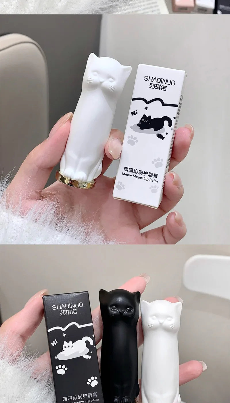 SHAQINUO Meowoqinqin Moisturizing Color Lip Balm, anti-dryness and crack fade lip lines Student Moisturizing lipstick