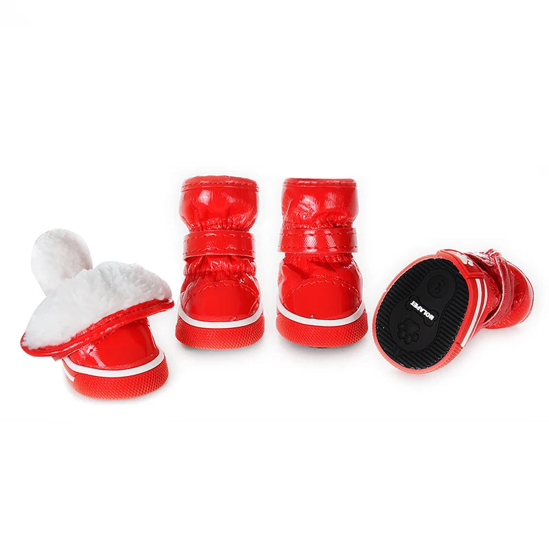 Waterproof Dog Shoes For Small Medium Dogs Cats Winter Warm Puppy Snow Boots Outdoor Adjustable Chihuahua Pug Shoes Pet Sneakers
