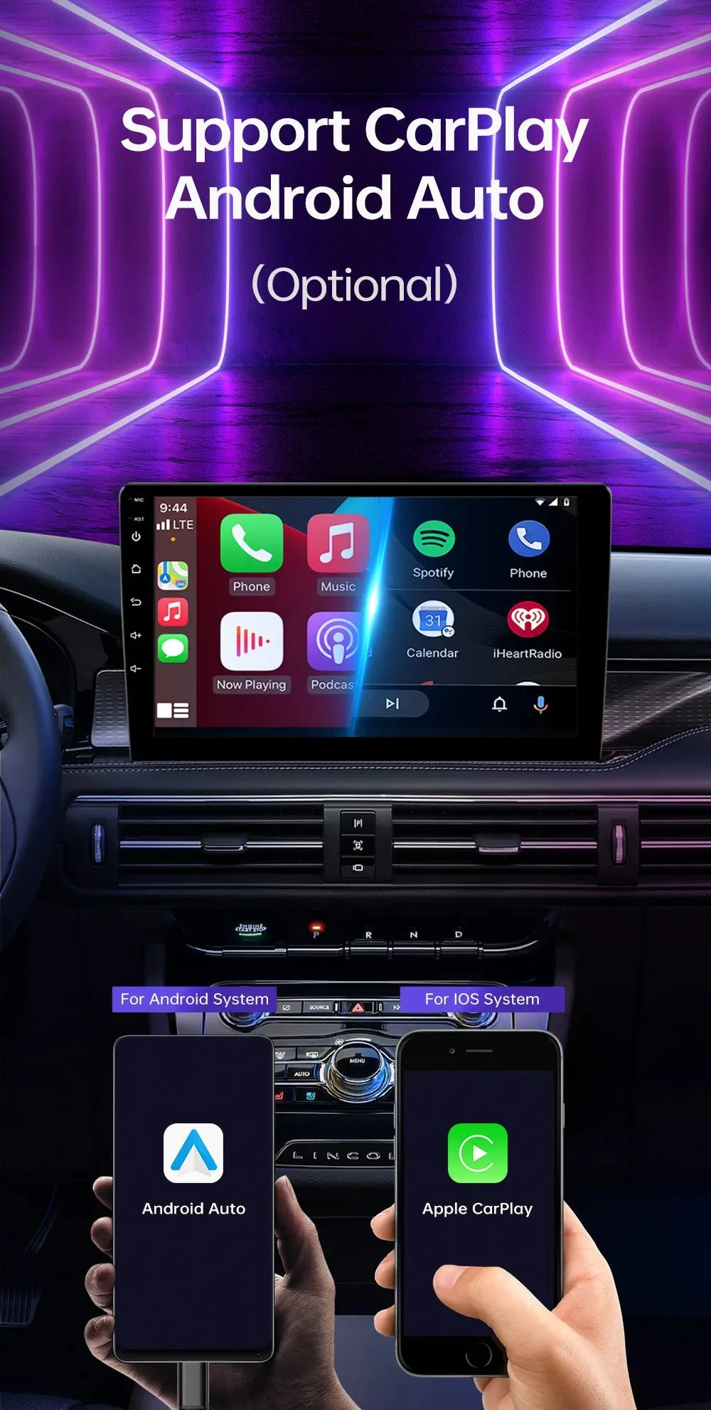 7 9 10"2 Din Car Audio Android 13 Android auto Wireless Carplay 64G Automotive Multimedia Player BT GPS Car intelligent Systems