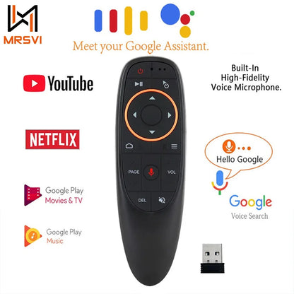 MRSVI G10S Universal Voice Remote Control 2.4G Wireless IR Learning Air Mouse Control for H96 MAX/X88 Pro Android TV Box