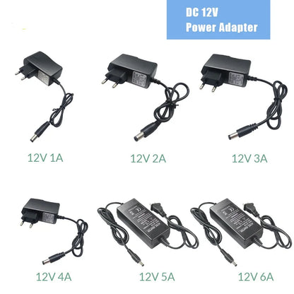 AC 110-240V DC 12V 1A 2A 3A 5A 6A 8A Universal Power Adapter Supply EU/US/UK/AU Charger adaptor for LED Light Strips CCTV