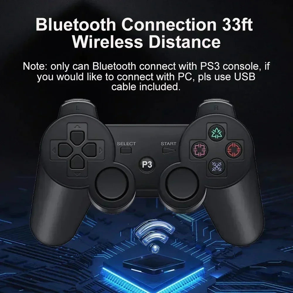 Bluetooth PS3 wireless gamepad gamepad vibration neutral wireless environmental protection ABS material snowflake button Perfect