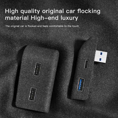 YZ For Tesla Model 3 Y Highland Juniper 2021-2025 Glove Box Flocking USB HUB Adapter Quick Charger Car Accessories