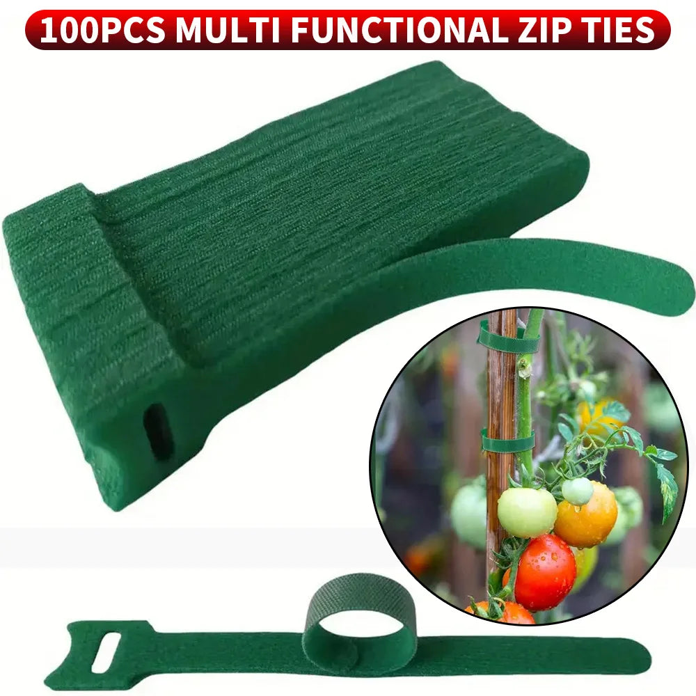100PCS Velcro zip ties, plant ties, non slip garden ties, suitable for gardening, home decor, etc