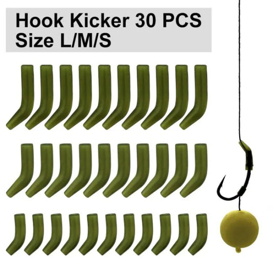 30pcs Carp Fishing Hook Kickers D Rig Kicker Aligners Hooks Sleeves Rigs All Colors Accessories End Terminal Tackle