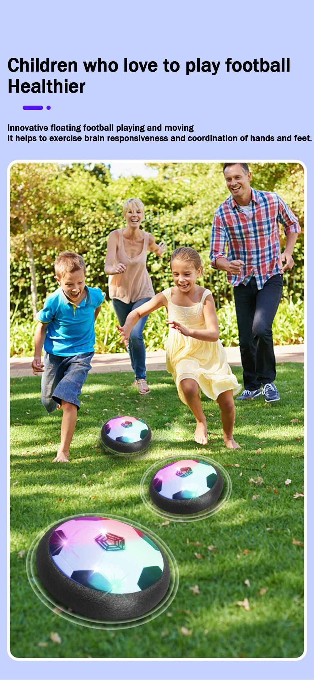 HOMEFISH 1 Pcs Battery Type Electric Light Air Cushion Indoor Parent Child Exercise Suspended Football
