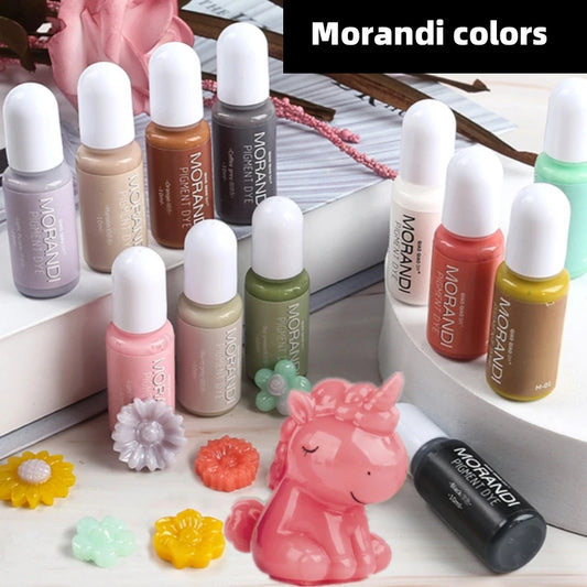 24Colors Morandi Opaque Color Pigment for DIY Epoxy Resin Mold Liquid Dye Ink Alcohol Colorant Art Crafts Jewelry Making Pigment