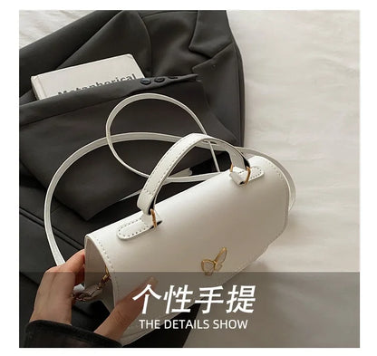 Lucky butterfly bag women's new fashion solid color simple texture trend beautiful casual shoulder messenger bag portable small