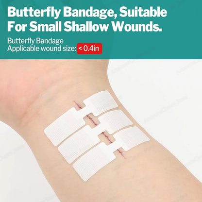Sanke Rescue 1/14/28 Pack Wound Closure Strips Zipper Bandages Emergency Laceration for IFAK First Aid Kit Repair Wounds Device