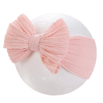Solid Cable Bows Baby Headbands for Child Nylon Layers Kids Elastic Hairbands Headwraps Newborn Boys Girls Hair Accessories