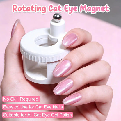 Rotating Cat Eye Nail Magnet Wide Light Glass Bead Effect Multifunctional Strong Automatic Nail Art Magnetic for Gel Nail Polish