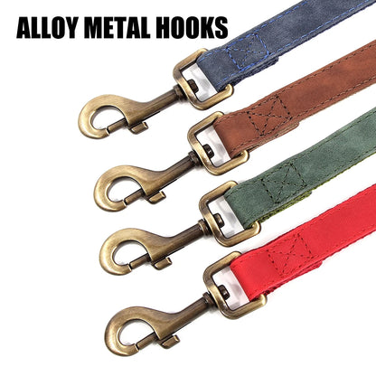 Personalized Dog Collar Leash PU Leather Dog Collars With Walking Lead Rope Free Custom Pet ID Necklace for Small Large Dogs Pug