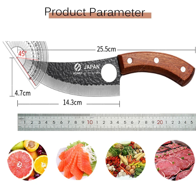 WXCOO Professional Kitchen Boning Knife Butcher Meat Cleaver Hand-Forged Household Fruit Slicing Vegetable Cutting Kitchen Knife