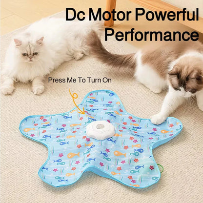Cat Toys Interactive Hide and Seek Cat Toy with Mouse Squeaky Motion Activated Moving Concealed Feathers Kitten Teaser Toy