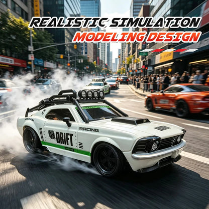 2026 New RC Car 1/18 Retro Remote Control Cars with Lights Racing Vehicle 2.4G Radio High Speed Drift Model Toys for Boys Gifts