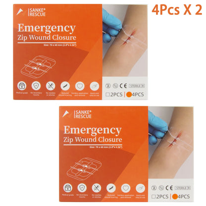 Zipper Painless Wound Closure Device Suture-free Wound Dressing Closure Strips First Aid Kit Emergency Laceration Closures Band