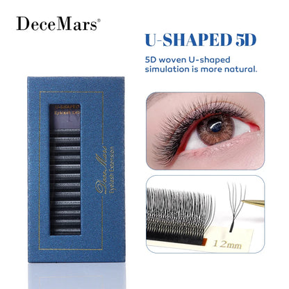 DeceMars U-Shaped 5D Eyelash Extensions (12lines/Tray)